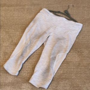 LuluLemon Capri leggings with sheer fabric detail